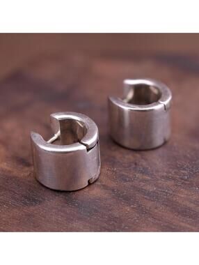 Ralph Lauren Lauren Sterling 14K Wide Hugger Hoop Earrings